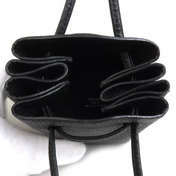 HERMES Vespa Pouch Multicase Black Leather/Silvertone - Picture 5 of 8